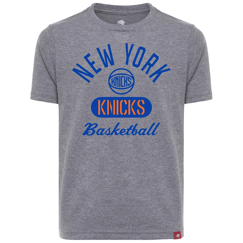 T-shirt confortable tri-blend gris Sportiqe pour jeunes des New York Knicks