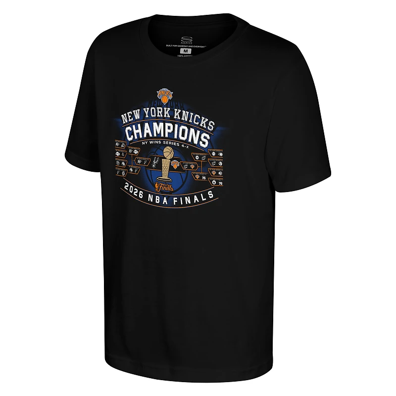 T-shirt noir Youth Stadium Essentials New York Knicks, champion NBA 2026, finales