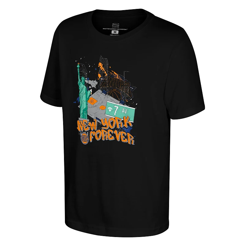 Youth Stadium Essentials Black New York Knicks Hometown City Center T-Shirt