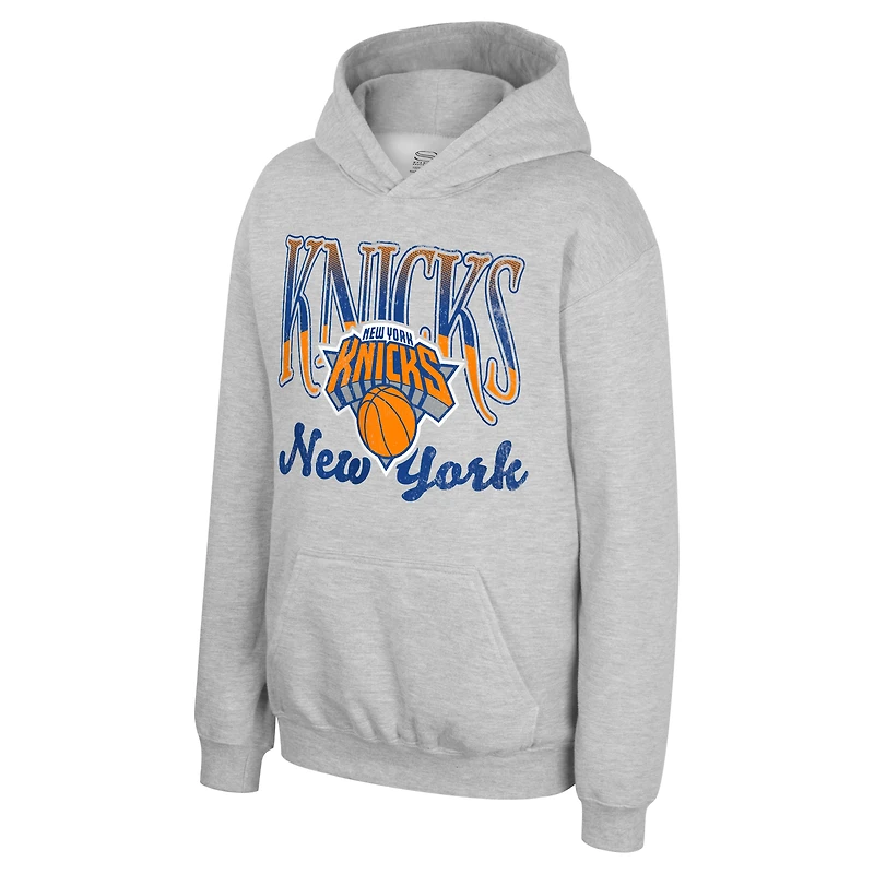 Youth Stadium Essentials Heather Gray New York Knicks Sky High Hoodie
