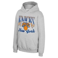 Youth Stadium Essentials  Heather Gray New York Knicks Sky High Hoodie