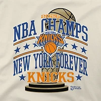 Youth Stadium Essentials Natural New York Knicks 2026 NBA Finals Champions No Regrets T-Shirt