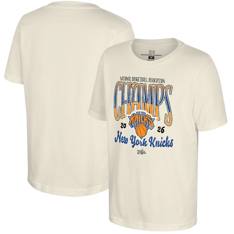 T-shirt Youth Stadium Essentials Natural New York Knicks Champions des finales NBA 2026 Sky High