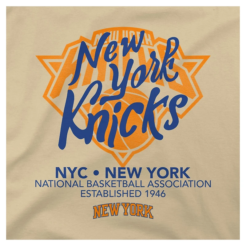 Youth Stadium Essentials Natural New York Knicks Wallscript T-Shirt