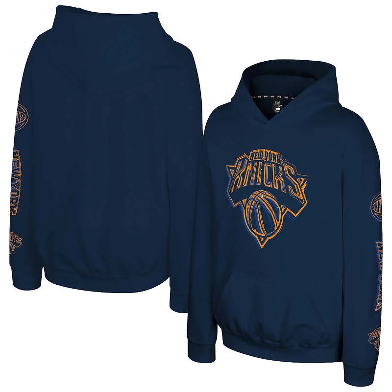 Youth Stadium Essentials  Navy New York Knicks Legends Elementized Hoodie