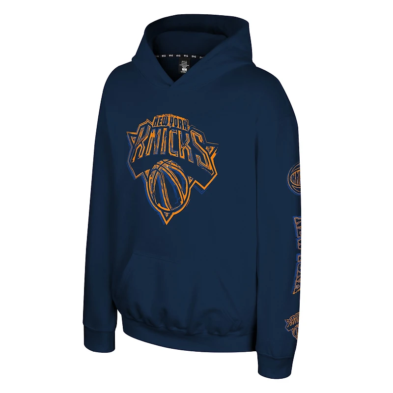 Sweat à capuche Youth Stadium Essentials bleu marine New York Knicks Legends Elementized