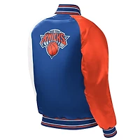 Veste universitaire Starter Royal New York Knicks Raglan Full-Snap pour jeune