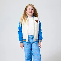 Youth Terez  Cream New York Knicks Full-Snap Bomber Jacket