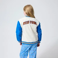 Youth Terez  Cream New York Knicks Full-Snap Bomber Jacket