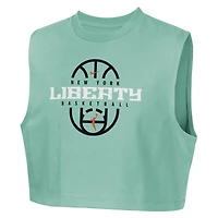Girls Youth Nike Mint New York Liberty 2026 Authentic Practice Sleeveless Cropped T-Shirt
