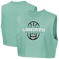 Girls Youth Nike Mint New York Liberty 2026 Authentic Practice Sleeveless Cropped T-Shirt