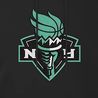 Men's New Era Black New York Liberty Wordmark Premium Fleece Pullover Hoodie