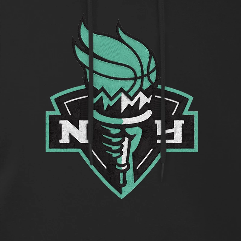 Men's New Era Black New York Liberty Wordmark Premium Fleece Pullover Hoodie