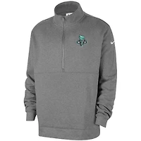 Pull à demi-zip Nike New York Liberty React Club gris chiné pour homme