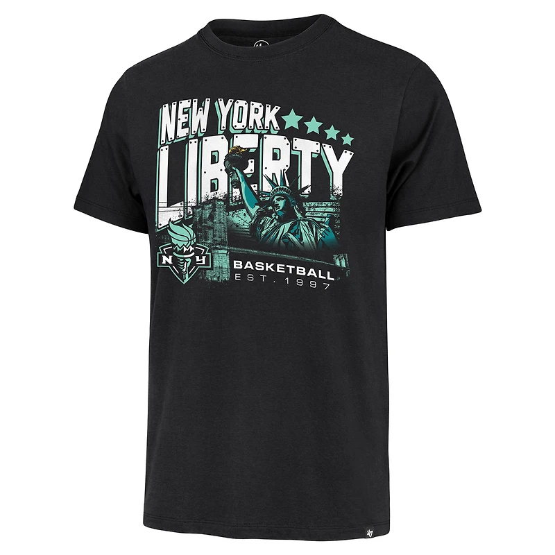 T-shirt noir « 47 » pour homme, New York Liberty, ville natale, Franklin