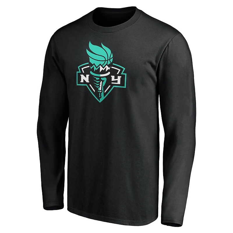 Men's  Black New York Liberty Primary Logo Long Sleeve T-Shirt