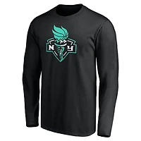 Men's  Black New York Liberty Primary Logo Long Sleeve T-Shirt