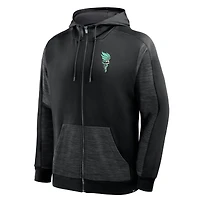 Sweat à capuche zippé noir New York Liberty Back Door Cut Play Defender pour homme