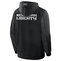 Sweat à capuche zippé noir New York Liberty Back Door Cut Play Defender pour homme