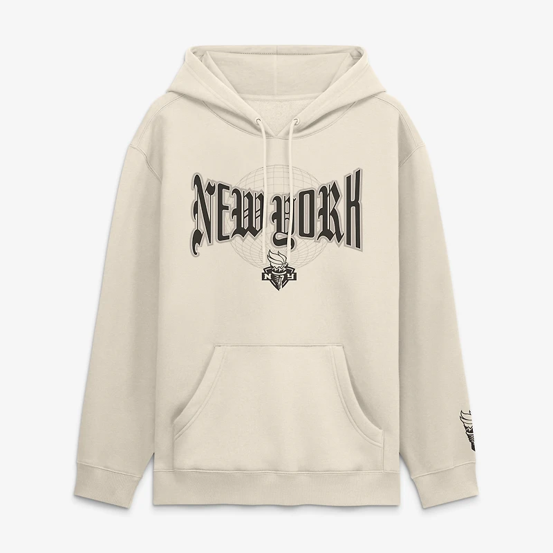 Men's Fanatics Cream New York Liberty Legacy Fleece Pullover Hoodie