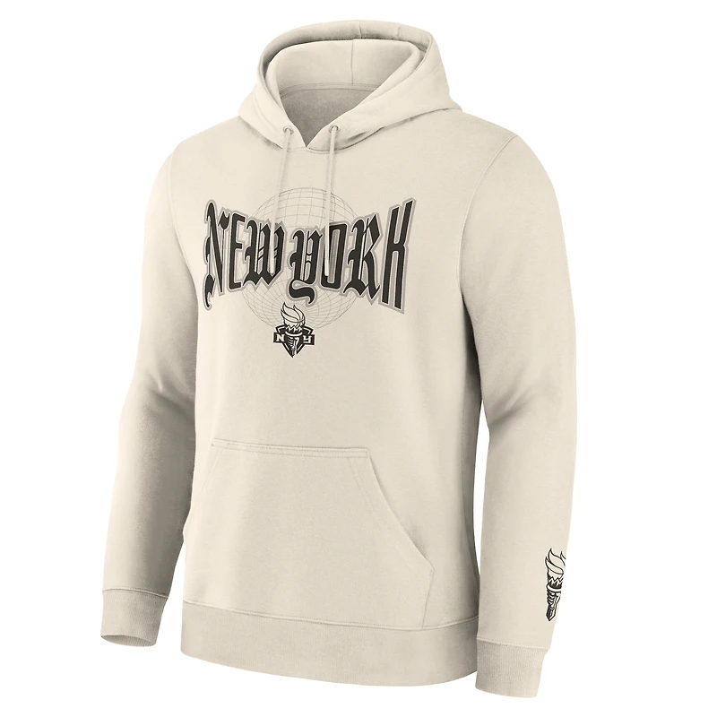 Men's Fanatics Cream New York Liberty Legacy Fleece Pullover Hoodie