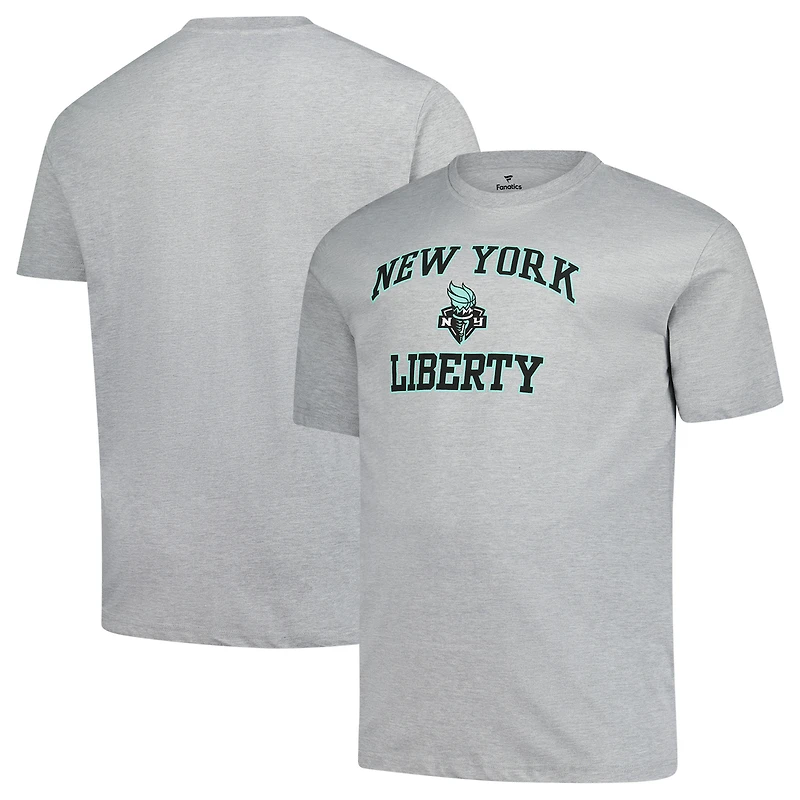 Men's Fanatics Heather Gray New York Liberty Big & Tall Heart Soul T-Shirt