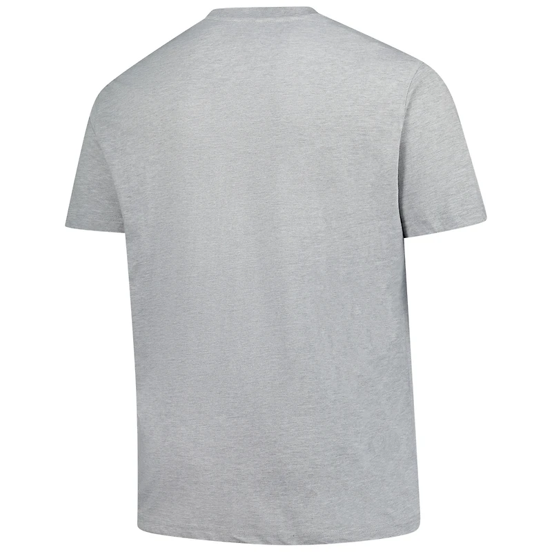 T-shirt Fanatics gris chiné pour homme, motif New York Liberty, grand et grand, cœur âme