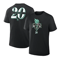 T-shirt noir pour homme Fanatics Sabrina Ionescu avec nom et numéro New York Liberty dans la peinture