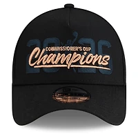 Casquette ajustable New Era noire pour homme New York Liberty 2026, championne de la Coupe des commissaires de la WNBA, modèle A-Frame 9FORTY
