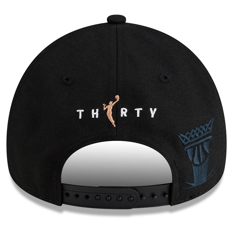 Casquette ajustable New Era noire pour homme New York Liberty 2026, championne de la Coupe des commissaires de la WNBA, modèle A-Frame 9FORTY