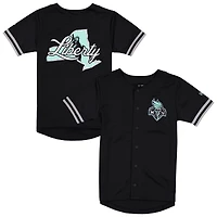 Maillot de baseball New Era noir pour homme York Liberty, édition spéciale repêchage WNBA 2026.