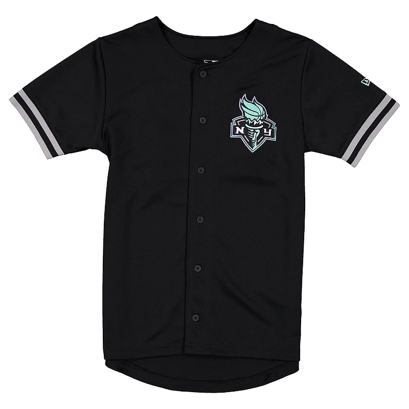 Maillot de baseball New Era noir pour homme York Liberty, édition spéciale repêchage WNBA 2026.
