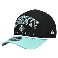 Men's New Era Black New York Liberty Bold Arch COOLERA 9FORTY A-Frame M-Crown Adjustable Hat
