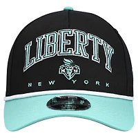 Casquette ajustable New Era noire New York Liberty Bold Arch COOLERA 9FORTY A-Frame M-Crown pour homme