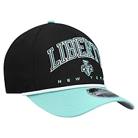 Men's New Era Black New York Liberty Bold Arch COOLERA 9FORTY A-Frame M-Crown Adjustable Hat