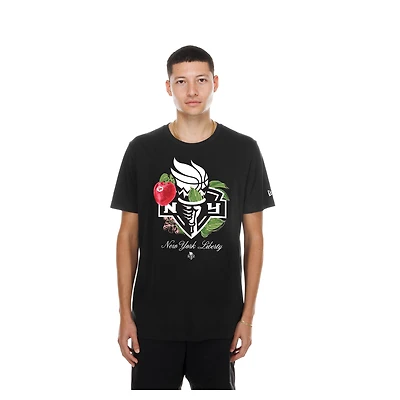 Men's New Era Black York Liberty Lifestyle Capsule Floral Fruit T-Shirt