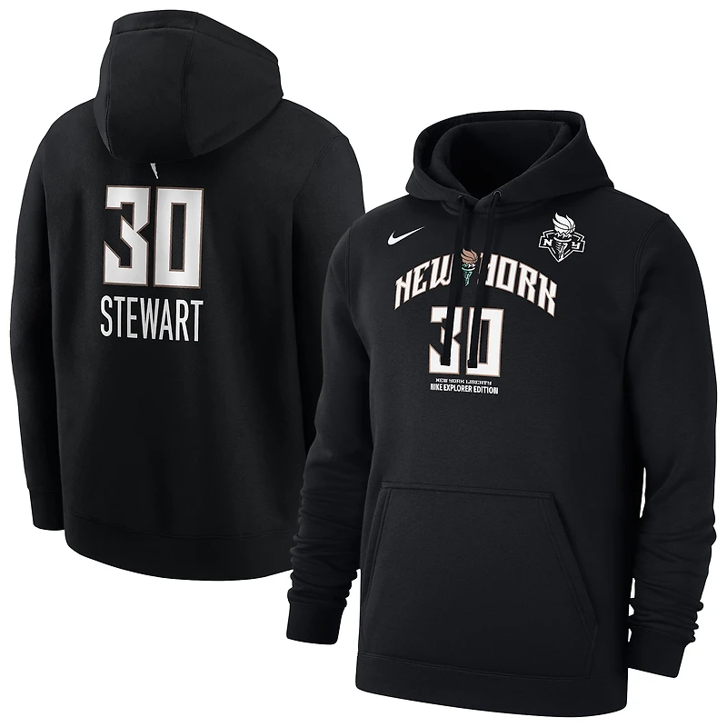 Men's Nike Breanna Stewart Black New York Liberty Explorer Edition Name & Number Pullover Hoodie