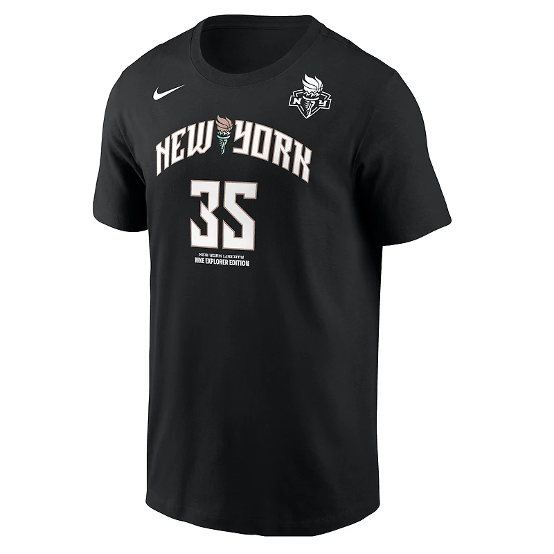 Men's Nike Jonquel Jones Black New York Liberty Name & Number T-Shirt