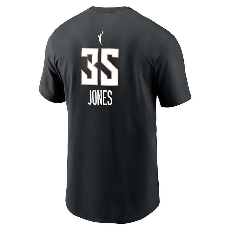 Men's Nike Jonquel Jones Black New York Liberty Name & Number T-Shirt