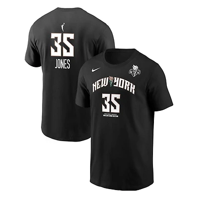 Men's Nike Jonquel Jones Black New York Liberty Name & Number T-Shirt