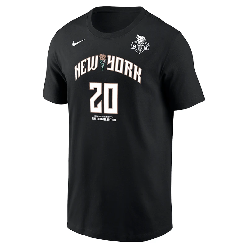 Men's Nike Sabrina Ionescu Black New York Liberty Name & Number T-Shirt