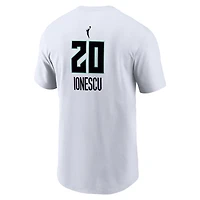 T-shirt Nike Sabrina Ionescu pour homme, blanc, édition New York Liberty Heroine, avec nom et numéro