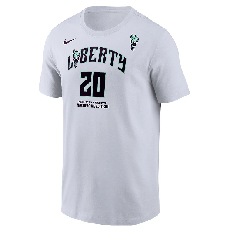 Men's Nike Sabrina Ionescu White New York Liberty Name & Number Heroine Edition T-Shirt