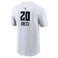 T-shirt Nike Sabrina Ionescu blanc New York Liberty, édition héroïne, avec nom et numéro