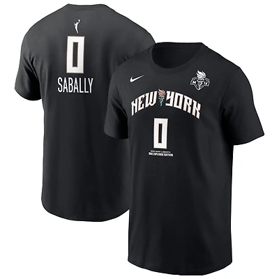 T-shirt Nike Satou Sabally noir New York Liberty Explorer Edition avec nom et numéro pour homme