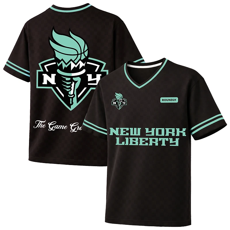 Men's round21  Black New York Liberty Soccer Jersey
