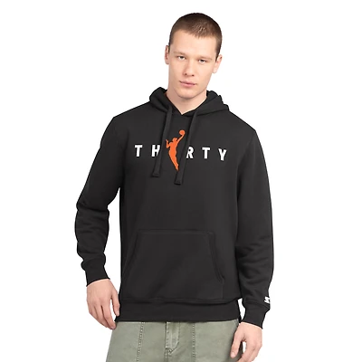 Men's Starter  Black New York Liberty 30th Anniversary Pitcher Pullover Hoodie