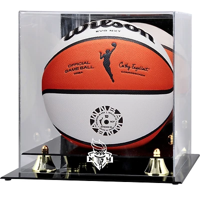 Vitrine de présentation du ballon de basket classique doré New York Liberty
