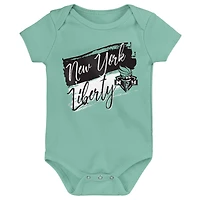 Newborn Outerstuff  New York Liberty Destiny 3-Piece Creeper Set
