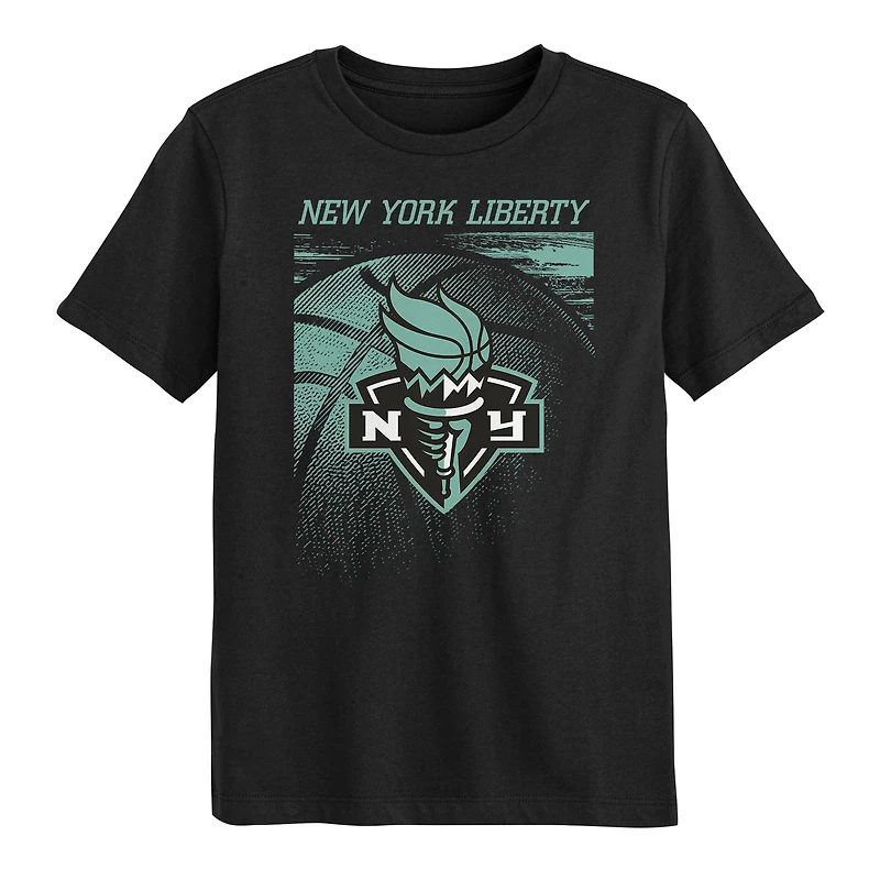 T-shirt noir New York Liberty Big Ball pour enfant